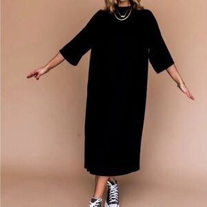 Dressed in LALa Ozzy ribbed midi dress